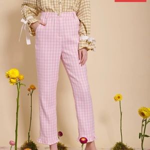 Sister Jane pink and white trousers Gingham